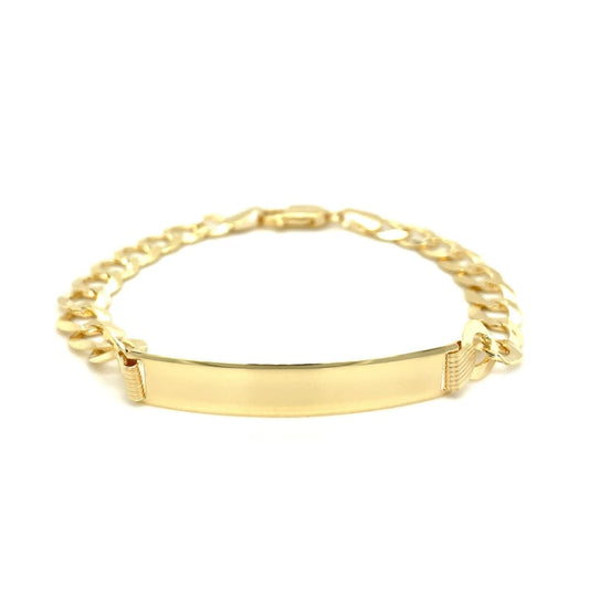 14k Yellow Gold 8 1/2 inch Mens Curb Chain ID Bracelet | Richard Cannon Jewelry
