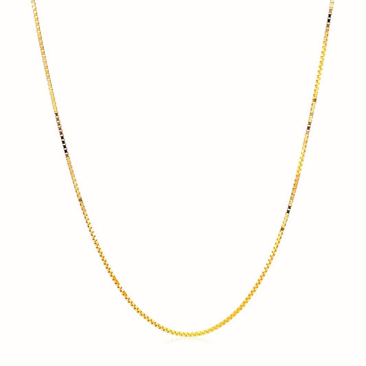 14k Yellow Gold Adjustable Box Chain 0.7mm | Richard Cannon Jewelry
