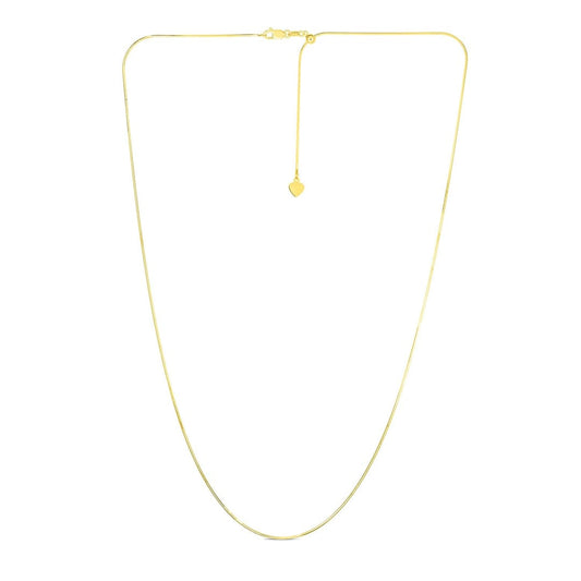14k Yellow Gold Adjustable Snake Chain 0.85mm | Richard Cannon Jewelry
