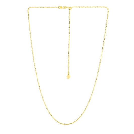 14k Yellow Gold Adjustable Sparkle Chain 1.5mm | Richard Cannon Jewelry