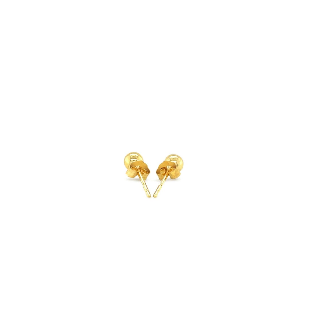 14k Yellow Gold Ball Style Stud Earrings (4.0 mm) | Richard Cannon Jewelry