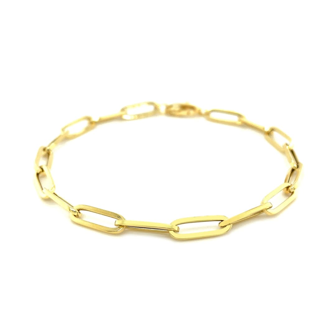 14K Yellow Gold Bold Paperclip Chain Bracelet | Richard Cannon Jewelry