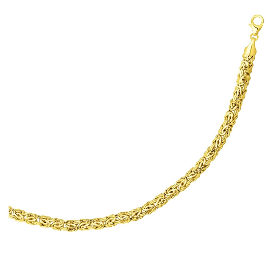 14k Yellow Gold Byzantine Link Shiny Bracelet | Richard Cannon Jewelry