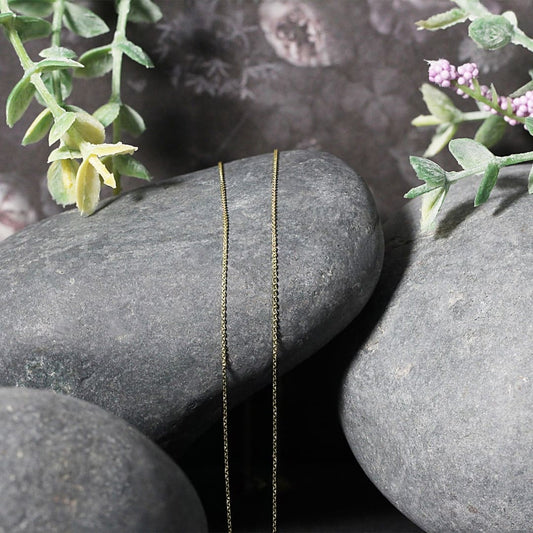 14k Yellow Gold Cable Link Chain 0.5mm | Richard Cannon Jewelry