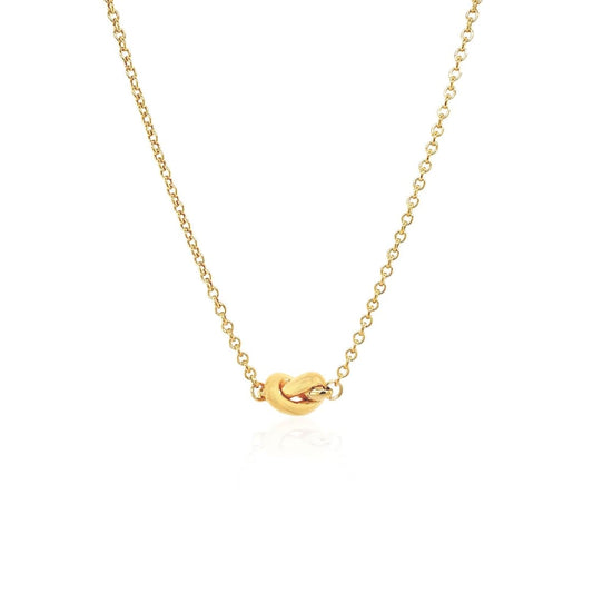 14k Yellow Gold Chain Necklace with Polished Knot | Richard Cannon Jewelry