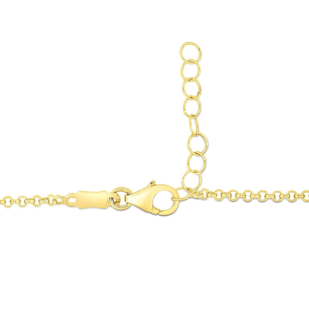 14k Yellow Gold Childrens Bracelet with Teddy Bear Heart and Bar | Richard Cannon Jewelry