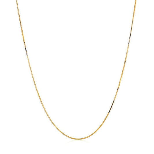 14k Yellow Gold Classic Box Chain 0.45mm | Richard Cannon Jewelry