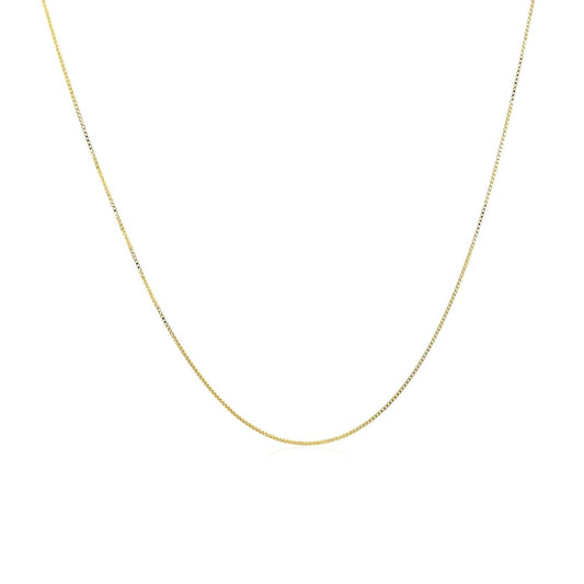 14k Yellow Gold Classic Box Chain 0.4mm | Richard Cannon Jewelry