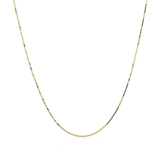 14k Yellow Gold Classic Box Chain 0.6mm | Richard Cannon Jewelry