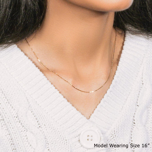 14k Yellow Gold Classic Box Chain 0.6mm | Richard Cannon Jewelry