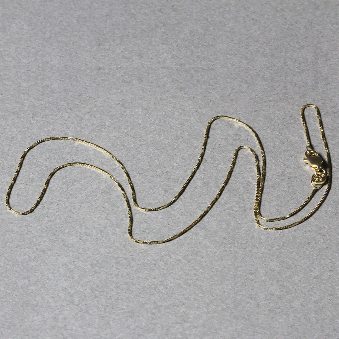 14k Yellow Gold Classic Box Chain 0.6mm | Richard Cannon Jewelry