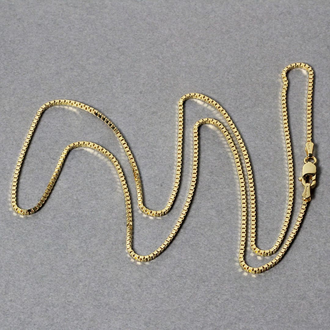 14k Yellow Gold Classic Box Chain 1.1mm | Richard Cannon Jewelry