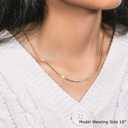 14k Yellow Gold Classic Box Chain 1.1mm | Richard Cannon Jewelry