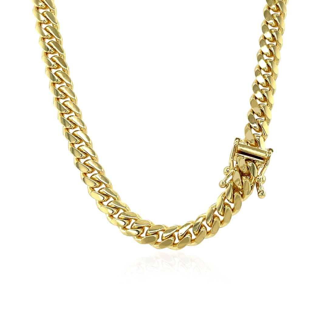 14k Yellow Gold Classic Miami Cuban Solid Chain (4.90 mm) | Richard Cannon Jewelry