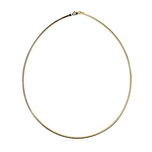 14k Yellow Gold Classic Omega Style Necklace (2 mm) | Richard Cannon Jewelry