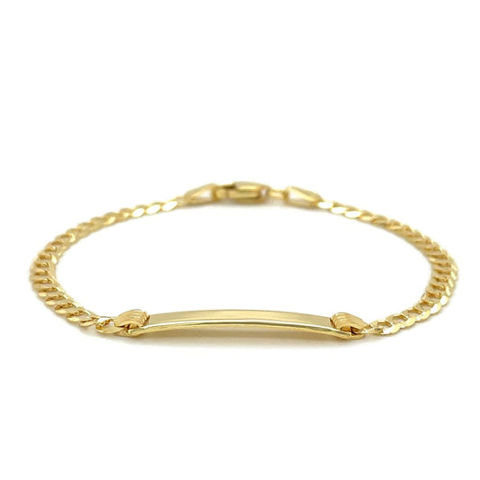 14k Yellow Gold Curb Link Style Children’s ID Bracelet | Richard Cannon Jewelry
