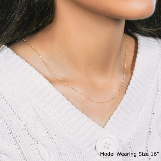 14k Yellow Gold Diamond Cut Cable Link Chain 0.8mm | Richard Cannon Jewelry