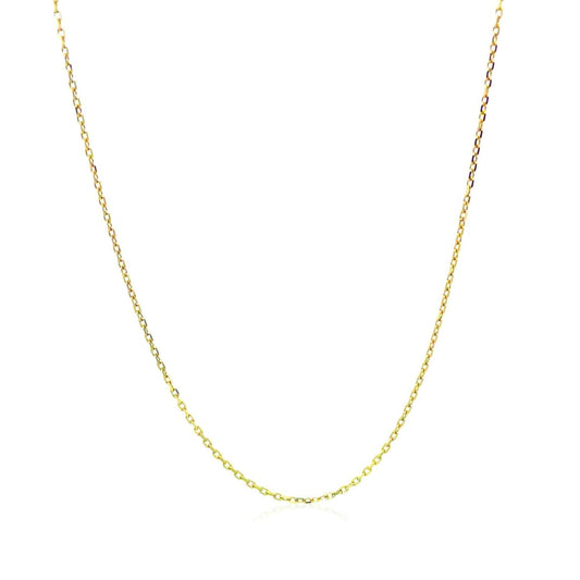 14k Yellow Gold Diamond Cut Cable Link Chain 0.8mm | Richard Cannon Jewelry