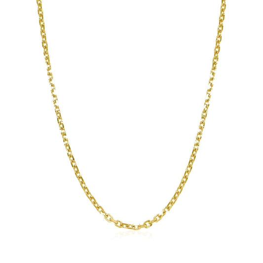 14k Yellow Gold Diamond Cut Cable Link Chain 1.8mm | Richard Cannon Jewelry