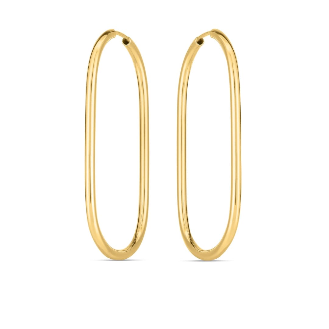 14k Yellow Gold Endless Large Paperclip Hoop Earrings | Richard Cannon Jewelry