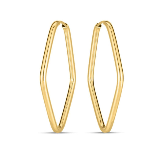 14k Yellow Gold Endless Marquise Hoops | Richard Cannon Jewelry