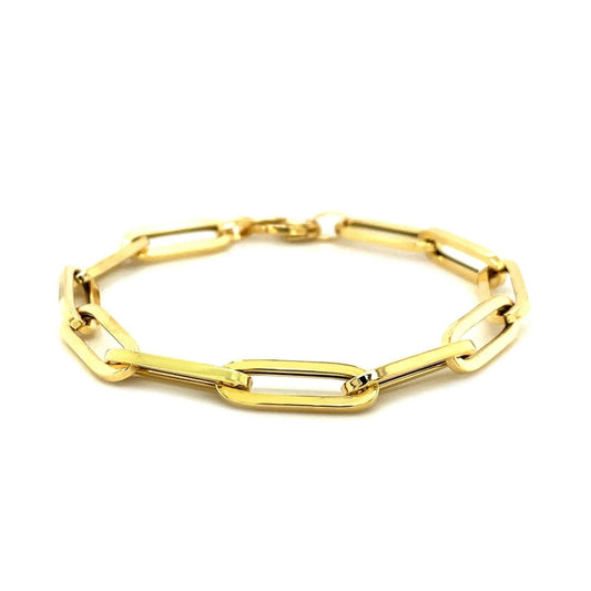 14K Yellow Gold Extra Wide Paperclip Chain Bracelet | Richard Cannon Jewelry