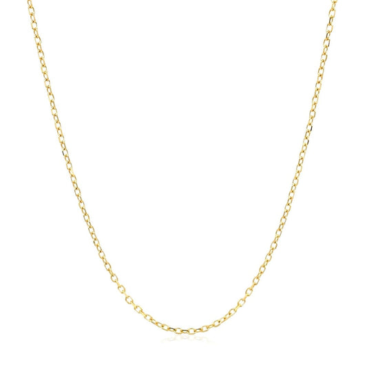 14k Yellow Gold Faceted Cable Link Chain 1.3mm | Richard Cannon Jewelry