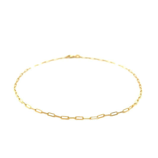 14K Yellow Gold Fine Paperclip Anklet (1.5mm) | Richard Cannon Jewelry