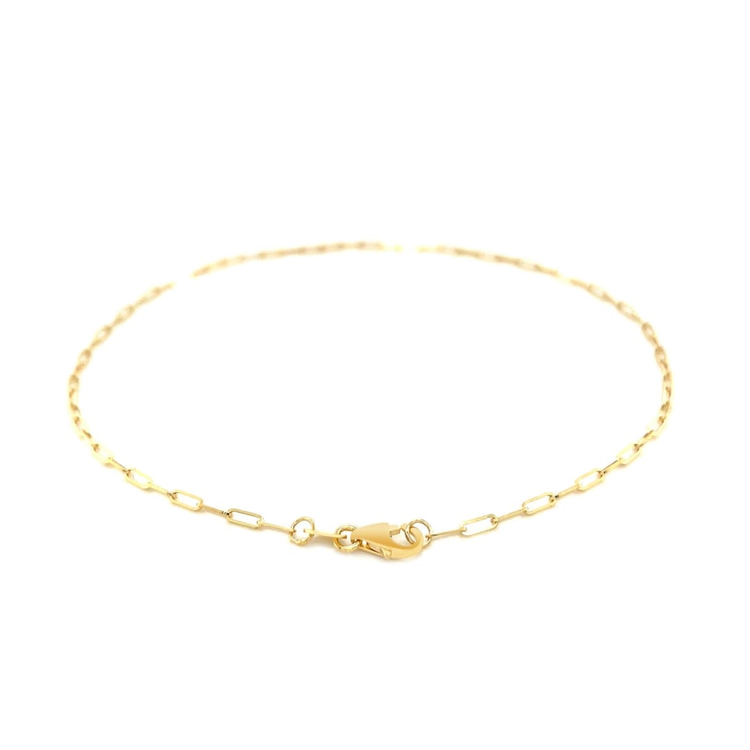 14K Yellow Gold Fine Paperclip Anklet (1.5mm) | Richard Cannon Jewelry