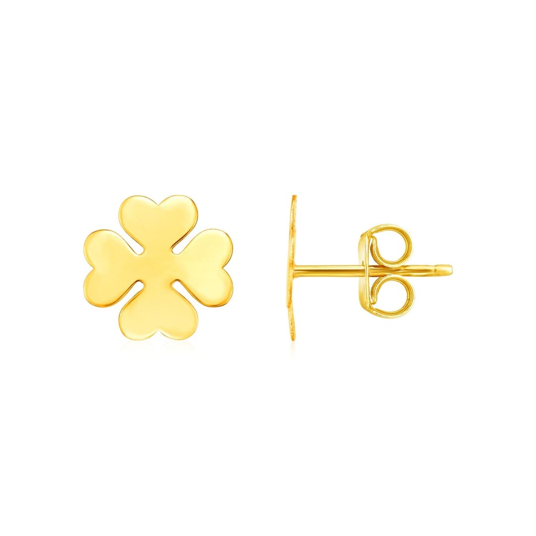 14K Yellow Gold Four Leaf Clover Earrings | Richard Cannon Jewelry