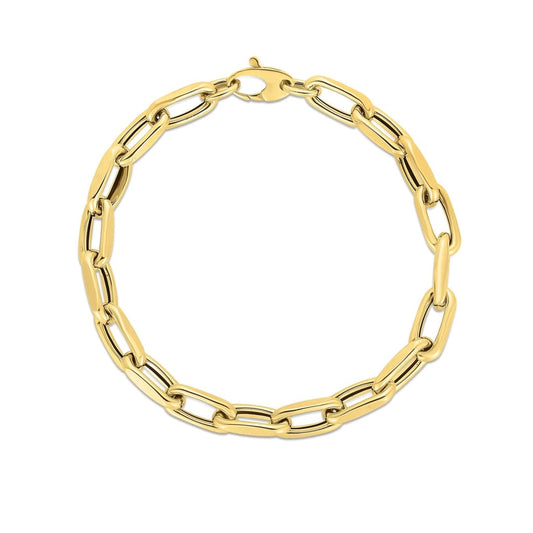 14k Yellow Gold French Cable Link Bracelet (6mm) | Richard Cannon Jewelry