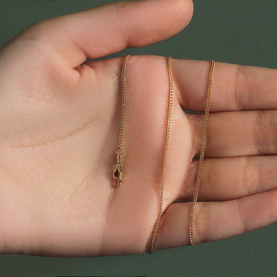 14k Yellow Gold Gourmette Chain 1.5mm | Richard Cannon Jewelry