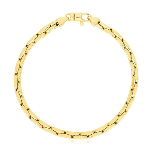 14k Yellow Gold High Polish Compressed Cable Link Bracelet | Richard Cannon Jewelry
