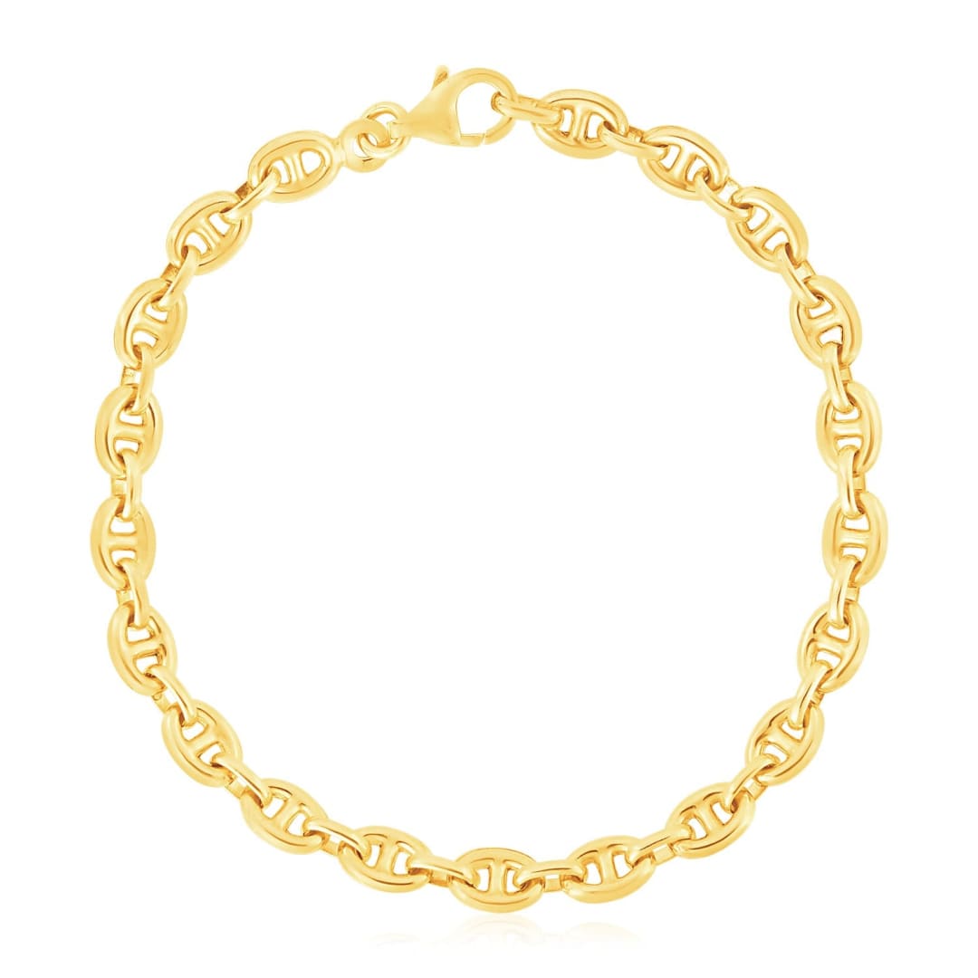 14k Yellow Gold High Polish Mariner Link Bracelet (5.4mm) | Richard Cannon Jewelry