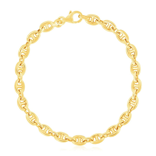 14k Yellow Gold High Polish Mariner Link Bracelet (5.4mm) | Richard Cannon Jewelry