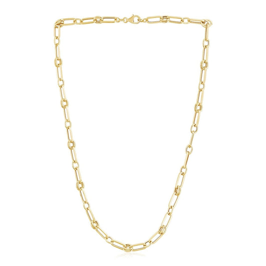 14k Yellow Gold High Polish Paperclip Rondel Link Chain | Richard Cannon Jewelry
