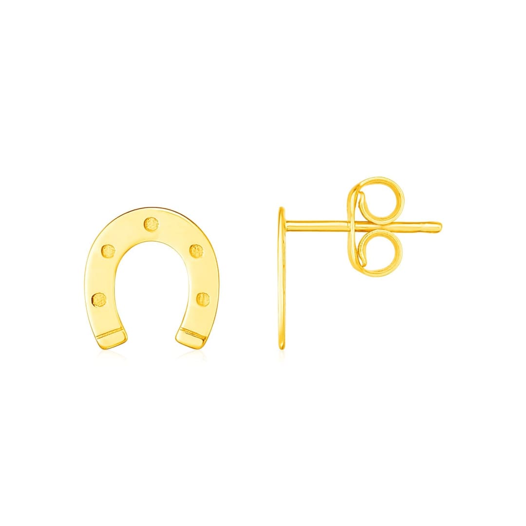 14K Yellow Gold Horseshoe Earrings | Richard Cannon Jewelry