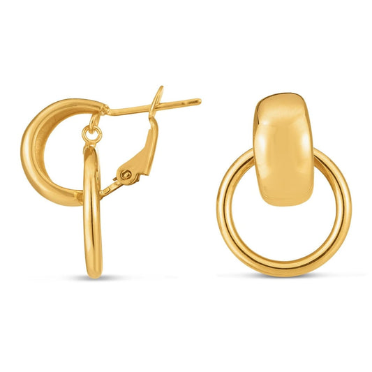 14k Yellow Gold Interlocking Omega Hoops | Richard Cannon Jewelry