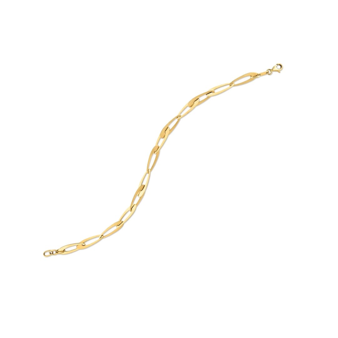14k Yellow Gold Italian Oval Links Bracelet | Richard Cannon Jewelry