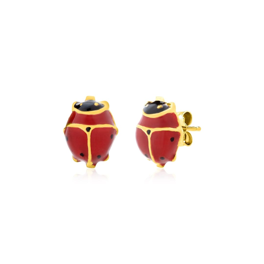 14K Yellow Gold Lady Bug Earrings | Richard Cannon Jewelry