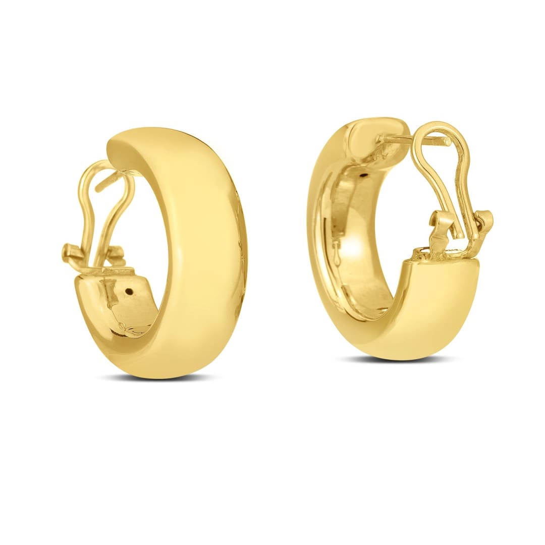 14k Yellow Gold Large Omega C Hoops | Richard Cannon Jewelry