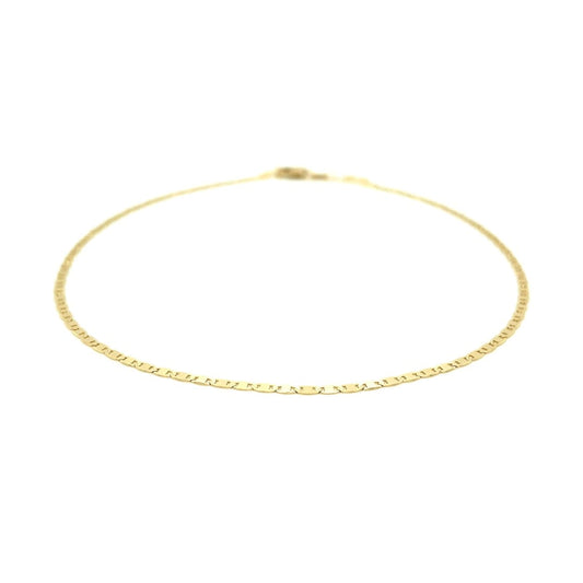 14k Yellow Gold Mariner Link Anklet 1.7mm | Richard Cannon Jewelry