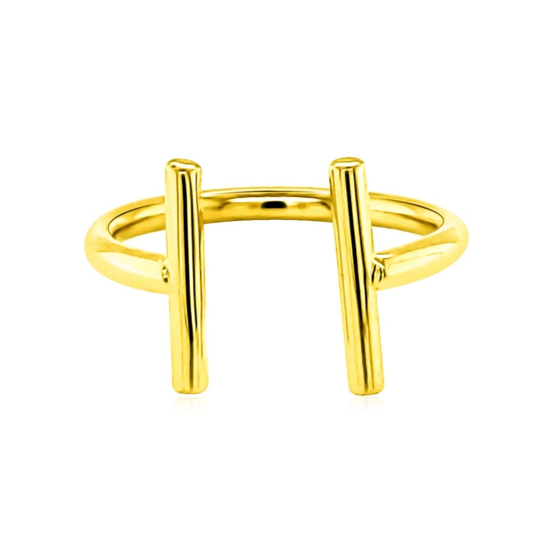 14k Yellow Gold Open Ring with Bars | Richard Cannon Jewelry
