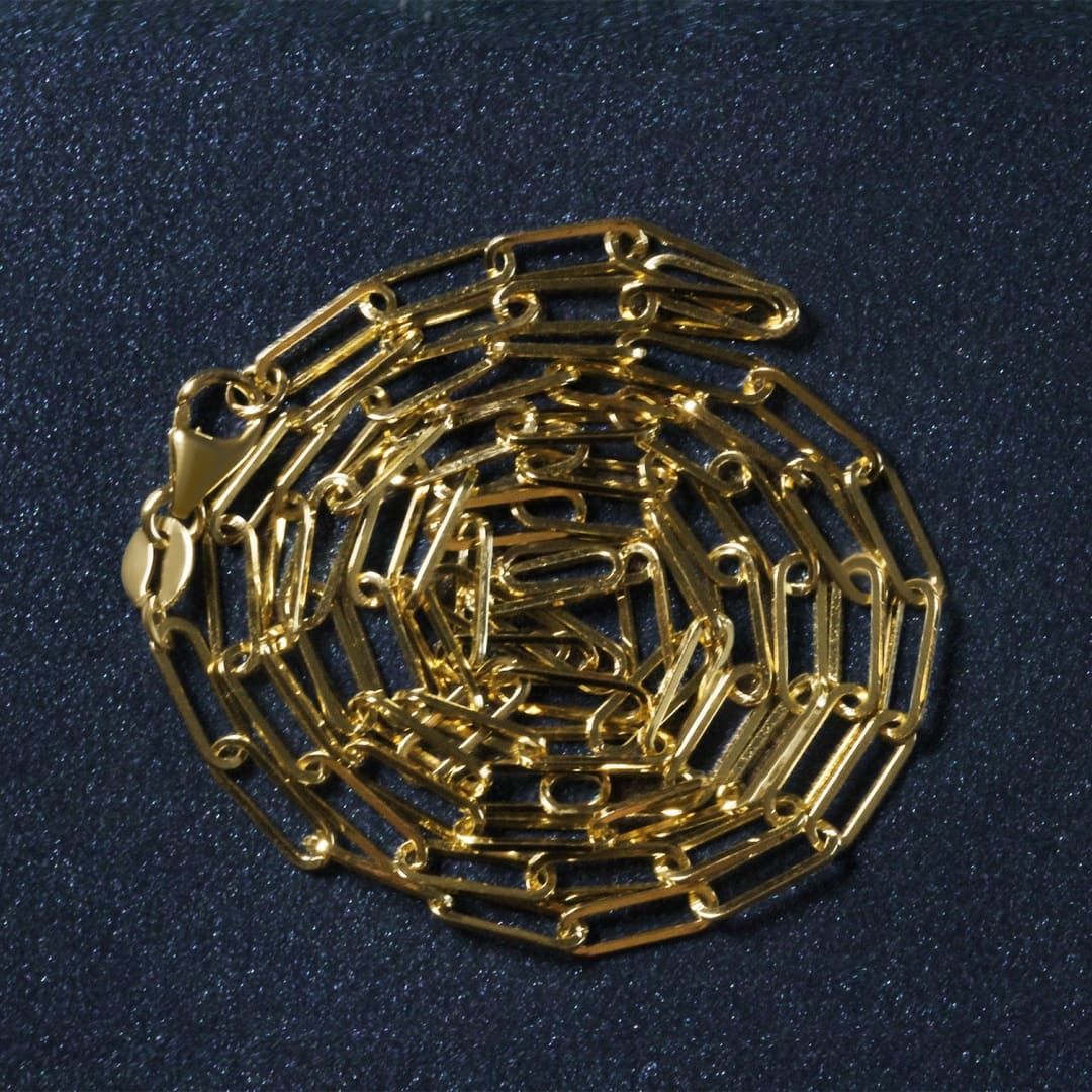 14K Yellow Gold Paperclip Chain (2.5mm) | Richard Cannon Jewelry