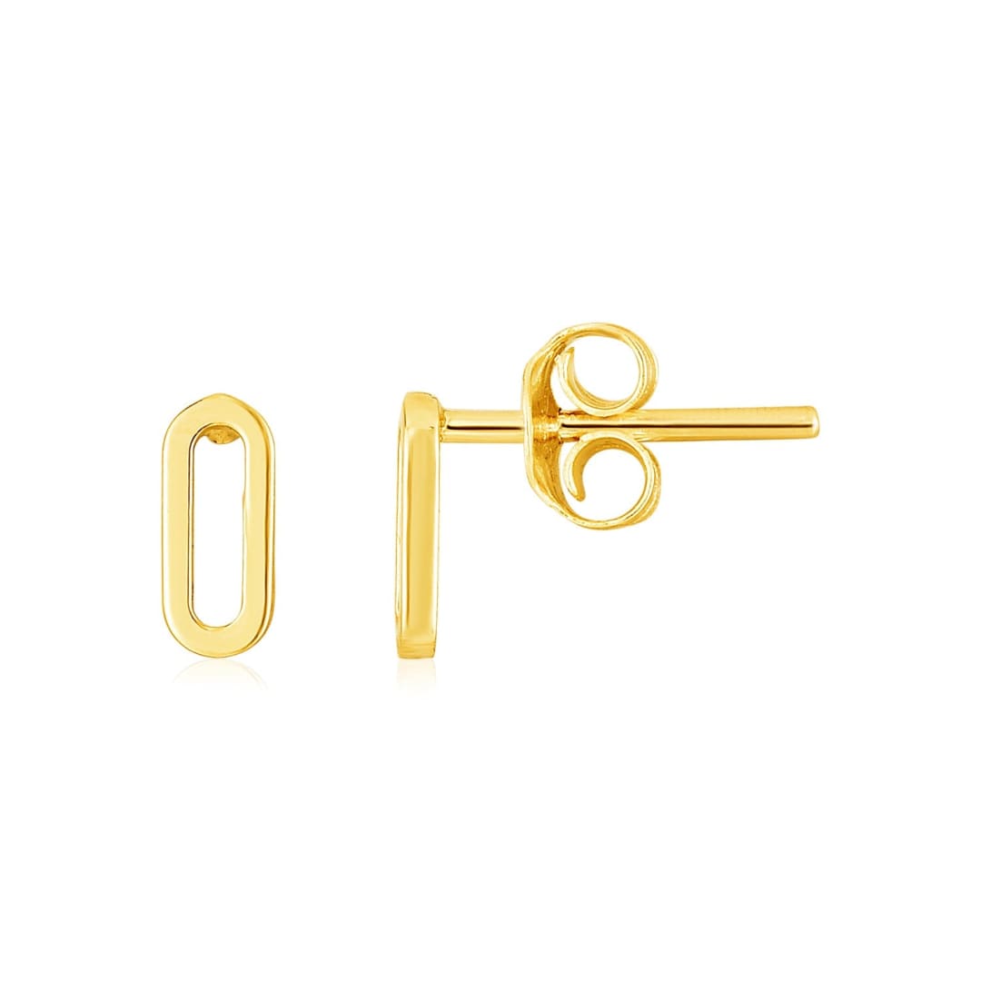 14k Yellow Gold Paperclip Link Stud Earrings | Richard Cannon Jewelry