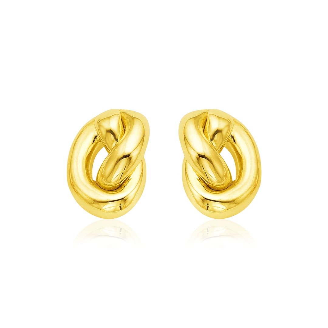14k Yellow Gold Polished Knot Earrings | Richard Cannon Jewelry
