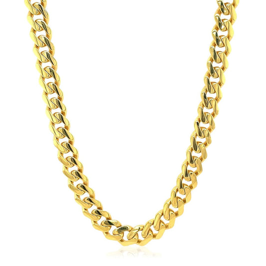 14k Yellow Gold Polished Miami Cuban Chain Necklace | Richard Cannon Jewelry