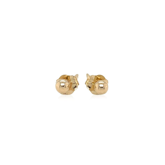 14k Yellow Gold Polished Round Stud Earrings | Richard Cannon Jewelry