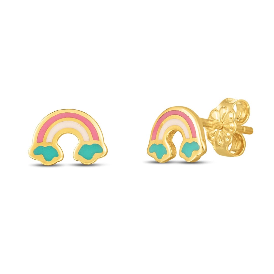 14k Yellow Gold Rainbow Studs | Richard Cannon Jewelry