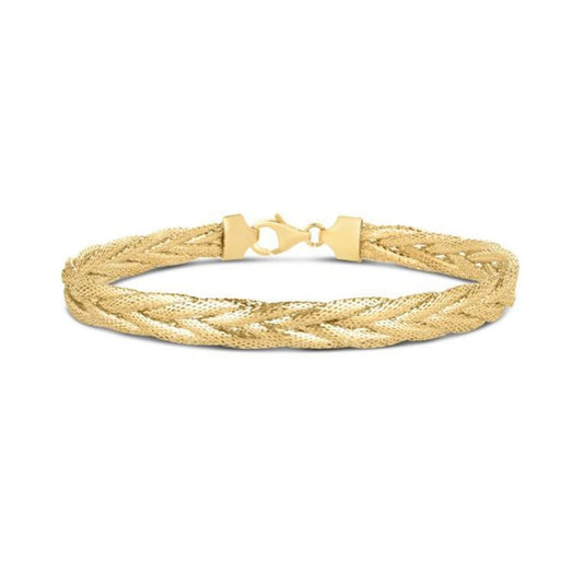 14k Yellow Gold Rapunzel Woven Bracelet | Richard Cannon Jewelry